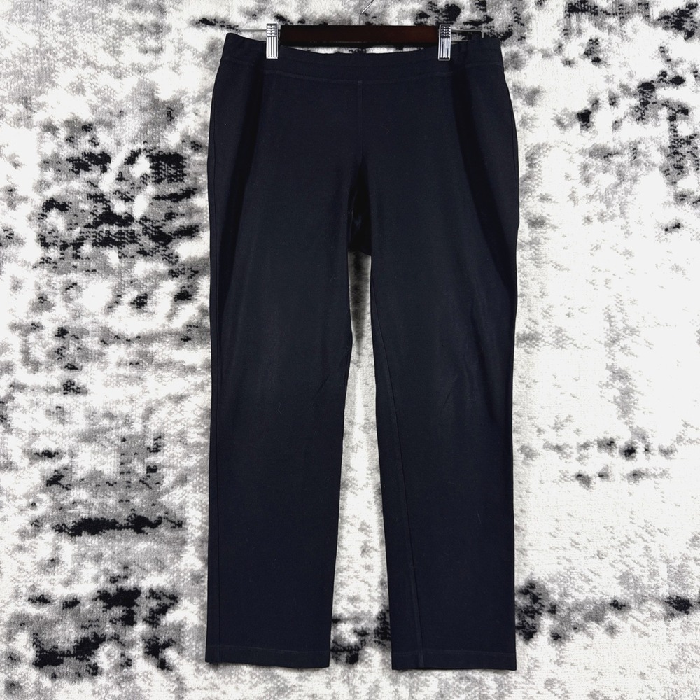 Eileen Fisher Pants‎ Womens Size Small Black Crepe Stretch Pull On Minimal Lagen